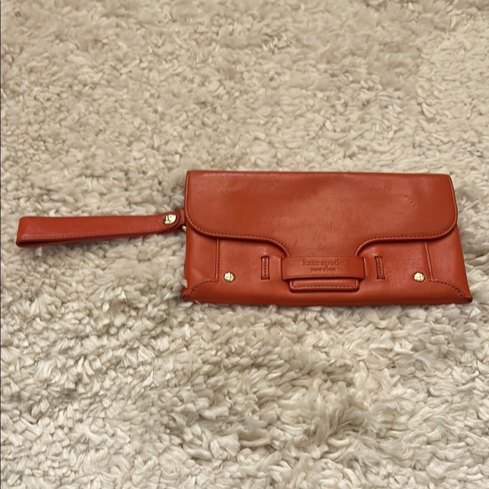 Kate Spade Orange Leather Wristlet
